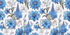 Artful Floral, Borders Wallpaper, Seamless Pattern Mural, Oversized Custom Size Wall Art, Non-Woven, Non-Adhesive, Modern Wall Paper, Removable