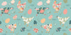 Chickens with Abstract Flowers Wallpaper, Seamless Pattern Mural, Oversized Custom Size Wall Art, Non-Woven, Non-Adhesive, Modern Wall Paper, Removable