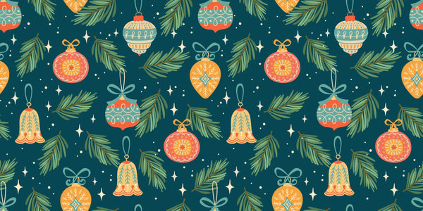 Christmas Decorations Wallpaper, Seamless Pattern Mural, Oversized Custom Size Wall Art, Non-Woven, Non-Adhesive, Modern Wall Paper, Removable