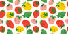 Colorful Strawberries Wallpaper, Seamless Pattern Mural, Oversized Custom Size Wall Art, Non-Woven, Non-Adhesive, Modern Wall Paper, Removable