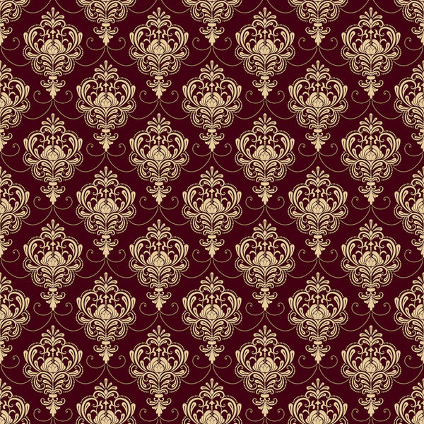 Royal Victorian Damask Wallpaper, Seamless Pattern Mural, Oversized Custom Size Wall Art, Non-Woven, Non-Adhesive, Modern Wall Paper, Removable