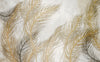 Tropical Wallpaper, Gold Leaves Mural, Oversized Custom Size Wall Art, Non-Woven, Non-Adhesive, Modern Wall Paper, Removable