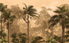 Tropical Palm Trees Wallpaper, Foggy Forest Mural, Oversized Custom Size Wall Art, Non-Woven, Non-Adhesive, Modern Wall Paper, Removable