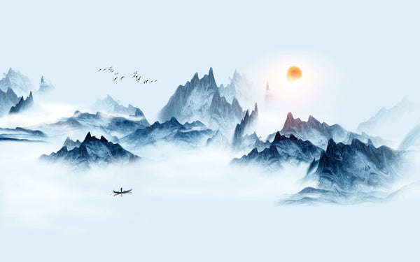 Beautiful Nature Wallpaper, Big Mountains Mural, Oversized Custom Size Wall Art, Non-Woven, Non-Adhesive, Modern Wall Paper, Removable