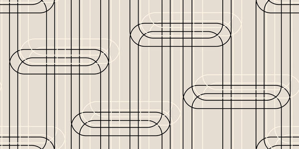 Vertical Lines, Oval Shapes Wallpaper, Seamless Pattern Mural, Oversized Custom Size Wall Art, Non-Woven, Non-Adhesive, Modern Wall Paper, Removable