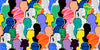 Colorful Diversed People Crowd Wallpaper, Seamless Pattern Mural, Oversized Custom Size Wall Art, Non-Woven, Non-Adhesive, Modern Wall Paper, Removable