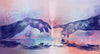 Touching Hands Wallpaper, Dark Violet Mural, Oversized Custom Size Wall Art, Non-Woven, Non-Adhesive, Modern Wall Paper, Removable