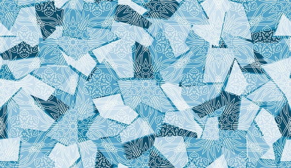 Snowflakes, Ice Colors Wallpaper, Seamless Pattern Mural, Oversized Custom Size Wall Art, Non-Woven, Non-Adhesive, Modern Wall Paper, Removable