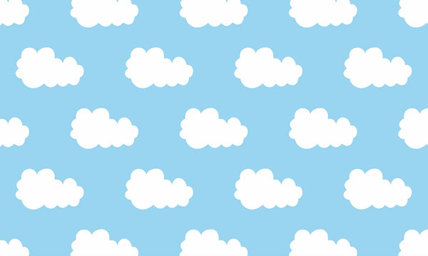 Cloud Wallpaper, Seamless Pattern Mural, Oversized Custom Size Wall Art, Non-Woven, Non-Adhesive, Modern Wall Paper, Removable