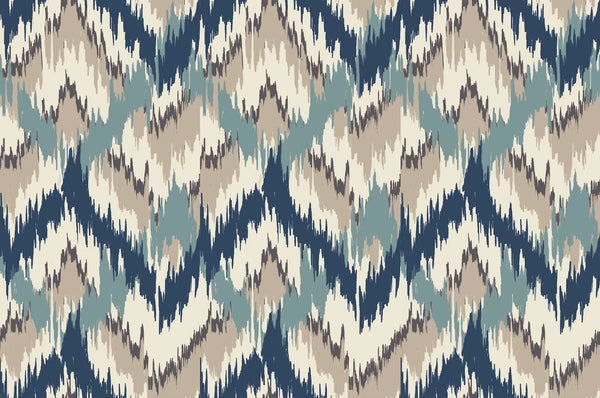Ikat Wallpaper, Seamless Pattern Mural, Oversized Custom Size Wall Art, Non-Woven, Non-Adhesive, Modern Wall Paper, Removable