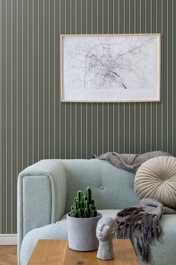 Modern Warm Taupe Slatted Wall Panel , PS Wall Home Decoration Panel-Premium Quality