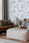 Patterned Blue Embossed Wallpaper, Textured Wallpaper,Natural Wallpaper, Modern & Minimalist Wall Covering,Modern Look Neutral Colors Glittering Wallcovering