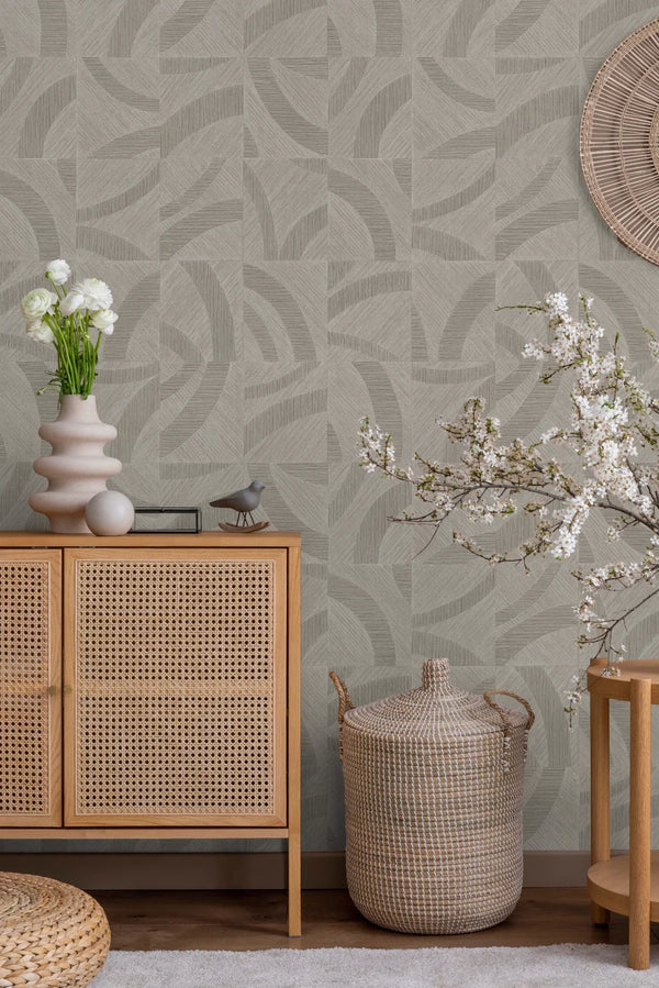 Dark Embossed Patterned Wallpaper, Textured Wallpaper,Natural Wallpaper, Modern & Minimalist Wall Covering,Modern Look Neutral Colors Glittering Wallcovering