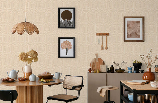 Light Orange Patterned Wallpaper, Textured Wallpaper,Natural Wallpaper, Modern & Minimalist Wall Covering,Modern Look Neutral Colors Glittering Wallcovering