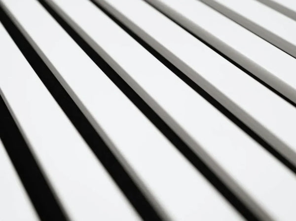Soft White Acoustic Slat Wall Panels | Decorative Soundproof Wood Panels