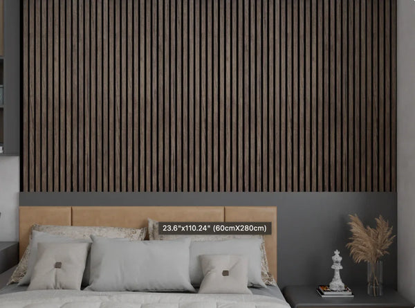 Antique Walnut Soundproof Wall Panels | Premium Acoustic Wood Slat Design