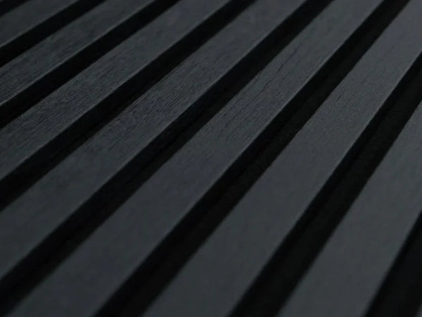 Black Oak Slatted Acoustic Panel | Dark Wood Finish for Stylish Interiors