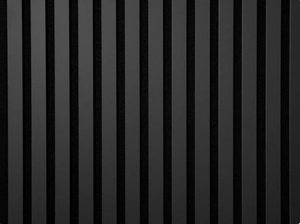 Onyx Gray Slatted Acoustic Panel | Contemporary Soundproof Wood Design