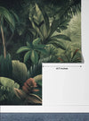 Green Jungle Wallpaper, Tropical Leaves Wall Mural, Oversized Custom Size Wall Art, Non-Woven, Non-Adhesive, Modern Wall Paper, Removable