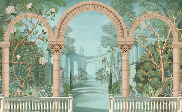 Ancient Roman Architecture Wallpaper,Botanic Mural, Oversized Custom Size Wall Art, Non-Woven, Non-Adhesive, Modern Wall Paper, Removable