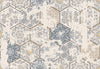 Vintage Tile Wallpaper, Hexagon Pattern Mural, Oversized Custom Size Wall Art, Non-Woven, Non-Adhesive, Modern Wall Paper, Removable