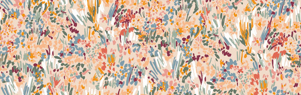 Floral Liberty Pattern Wallpaper, Plants Background Mural, Oversized Custom Size Wall Art, Non-Woven, Non-Adhesive, Modern Wall Paper, Removable