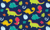 Cartoon Dinosaurs Wallpaper, Childish Seamless Pattern Mural, Oversized Custom Size Wall Art, Non-Woven, Non-Adhesive, Modern Wall Paper, Removable