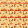 Wild West Wallpaper, Colorful Seamless Pattern Mural, Oversized Custom Size Wall Art, Non-Woven, Non-Adhesive, Modern Wall Paper, Removable