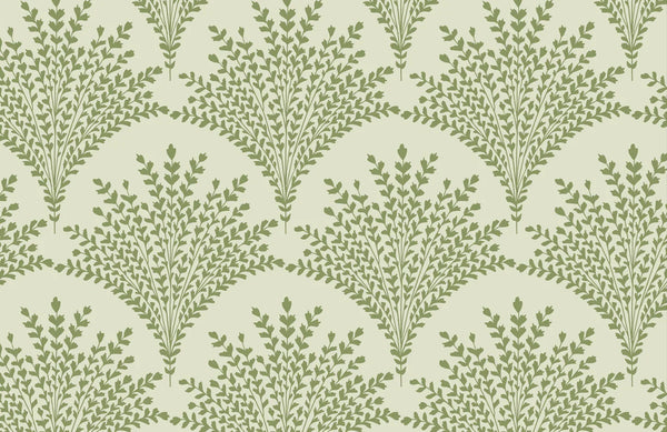 Bouquet of Leaves Wallpaper, Pastel Green Mural, Oversized Custom Size Wall Art, Non-Woven, Non-Adhesive, Modern Wall Paper, Removable