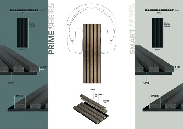 Antique Walnut Soundproof Wall Panels | Premium Acoustic Wood Slat Design