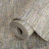 Basket Weave Woven Textile Wallpaper, Green, Blue, Red Realistic 3D Textured Fabric Linen Multi-Color Wallcovering - Walloro High End Wallcoverings & More