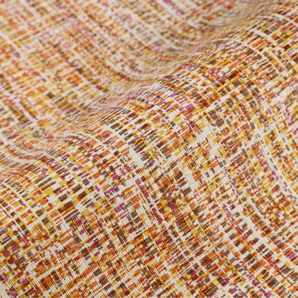 Basket Weave Woven Textile Wallpaper, Orange Realistic 3D Textured Fabric Linen Multi-Color Wallcovering - Walloro High End Wallcoverings & More