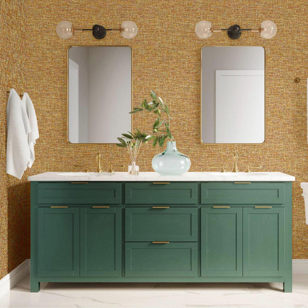 Basket Weave Woven Textile Wallpaper, Orange Realistic 3D Textured Fabric Linen Multi-Color Wallcovering - Walloro High End Wallcoverings & More