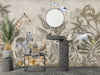 Safari Animals Wallpaper, Watercolor Mural, Oversized Custom Size Wall Art, Non-Woven, Non-Adhesive, Modern Wall Paper, Removable