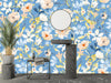 Watercolor Wildflowers Wallpaper, Seamless Pattern Mural, Oversized Custom Size Wall Art, Non-Woven, Non-Adhesive, Modern Wall Paper, Removable