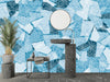 Snowflakes, Ice Colors Wallpaper, Seamless Pattern Mural, Oversized Custom Size Wall Art, Non-Woven, Non-Adhesive, Modern Wall Paper, Removable