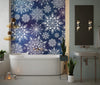 Snowflakes, Dark Blue and Purple Background Wallpaper, Seamless Pattern Mural, Oversized Custom Size Wall Art, Non-Woven, Non-Adhesive, Modern Wall Paper, Removable