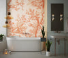 Toile de Jouy Wallpaper, Peach Fuzz Background Pattern Mural, Oversized Custom Size Wall Art, Non-Woven, Non-Adhesive, Modern Wall Paper, Removable