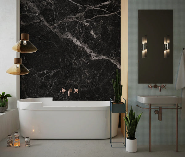 Black and White Granite Marble Background Wallpaper, Royal Mural, Oversized Custom Size Wall Art, Non-Woven, Non-Adhesive, Modern Wall Paper, Removable