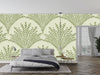 Bouquet of Leaves Wallpaper, Pastel Green Mural, Oversized Custom Size Wall Art, Non-Woven, Non-Adhesive, Modern Wall Paper, Removable