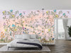 Chinoiserie Wallpaper, Floral Trees Mural, Oversized Custom Size Wall Art, Non-Woven, Non-Adhesive, Modern Wall Paper, Removable