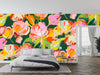 Colorful Bright Floral Wallpaper, Seamless Pattern Mural, Oversized Custom Size Wall Art, Non-Woven, Non-Adhesive, Modern Wall Paper, Removable
