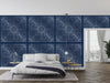 Silver Art Deco Wallpaper, Dark Blue Background Mural, Oversized Custom Size Wall Art, Non-Woven, Non-Adhesive, Modern Wall Paper, Removable