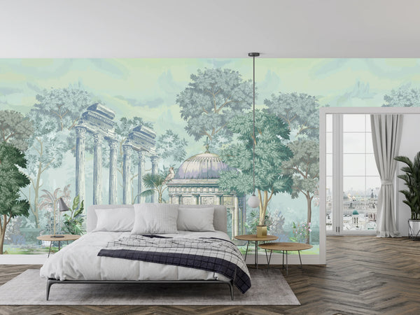Ancient Greek Architecture Wallpaper, Garden Mural, Oversized Custom Size Wall Art, Non-Woven, Non-Adhesive, Modern Wall Paper, Removable