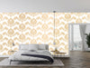 Gold Damask Wallpaper, Seamless Pattern Mural, Oversized Custom Size Wall Art, Non-Woven, Non-Adhesive, Modern Wall Paper, Removable