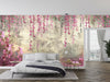 Pink Sakura Flowers Wallpaper, Chinoiserie Mural, Oversized Custom Size Wall Art, Non-Woven, Non-Adhesive, Modern Wall Paper, Removable