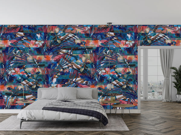 Abstract Watercolor Wallpaper, Seamless Pattern Mural, Oversized Custom Size Wall Art, Non-Woven, Non-Adhesive, Modern Wall Paper, Removable