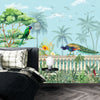 Mughal Garden Wallpaper, Peacock and Arch Mural, Oversized Custom Size Wall Art, Non-Woven, Non-Adhesive, Modern Wall Paper, Removable