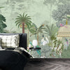 Mughal Garden Wallpaper, Birds Mural, Oversized Custom Size Wall Art, Non-Woven, Non-Adhesive, Modern Wall Paper, Removable