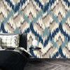 Ikat Wallpaper, Seamless Pattern Mural, Oversized Custom Size Wall Art, Non-Woven, Non-Adhesive, Modern Wall Paper, Removable